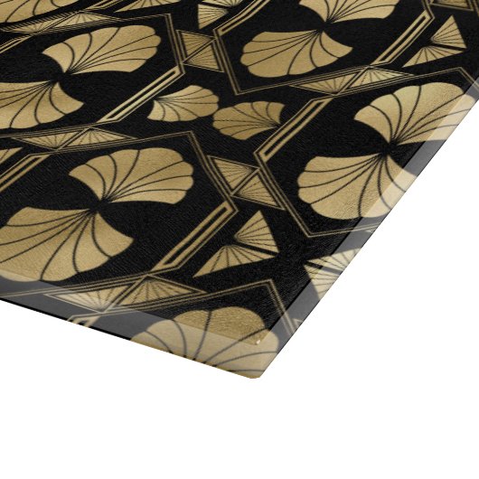 Elegante Black and Gold 1920er Jahre Art Deco Vint Schneidebrett (Ecke)