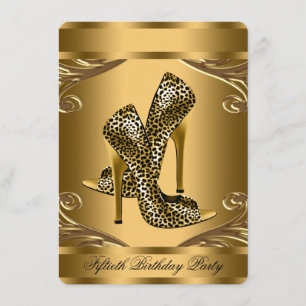 Elegante Black and Gold 50. Geburtstagsparty Einladung