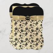 Elegante Black and Gold 50 Jahre Einladung (Vorne/Hinten)