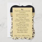 Elegante Black and Gold 50 Jahre Einladung (Rückseite)