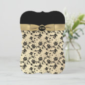 Elegante Black and Gold 50 Jahre Einladung (Stehend Vorderseite)