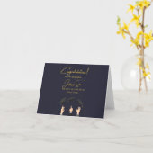 Elegante Black and Gold Abschluss Card Karte (Gelbe Blume)