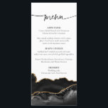 Elegante Black and Gold Agate Wedding Menu Card Menükarte<br><div class="desc">Elegante Black and Gold Agate Geode Wedding Menu Card</div>
