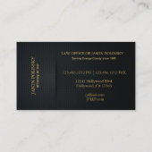Elegante Black and Gold Anwälte auf dem Rechtsweg Visitenkarte (Rückseite)