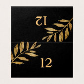 Elegante Black and Gold Blätter Table Card (Außenseite Aufgefaltet)