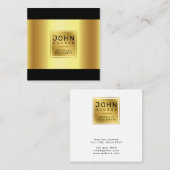 Elegante Black and Gold Business Card Quadratische Visitenkarte (Vorne/Hinten)