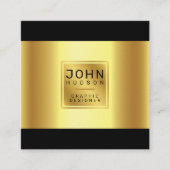 Elegante Black and Gold Business Card Quadratische Visitenkarte (Vorderseite)