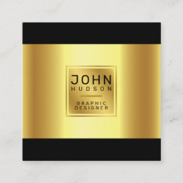 Elegante Black and Gold Business Card Quadratische Visitenkarte