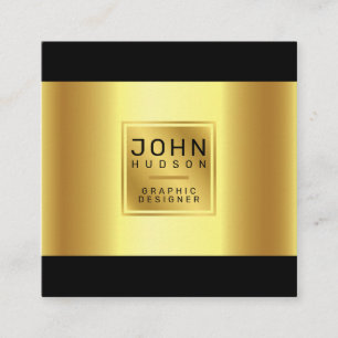 Elegante Black and Gold Business Card Quadratische Visitenkarte