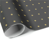 Elegante Black and Gold Christmas Polka Dots Geschenkpapier (Rolleneckpunkt)