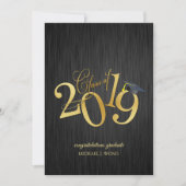 Elegante Black and Gold Class 2019 Abschluss Einladung (Vorderseite)