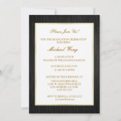 Elegante Black and Gold Class 2019 Abschluss Einladung (Rückseite)