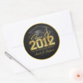 Elegante Black and Gold Class of 2012 Stickers (Umschlag)