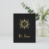 Elegante Black and Gold Clock Erinnerung Postkarte (Stehend Vorderseite)