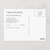 Elegante Black and Gold Clock Erinnerung Postkarte (Rückseite)