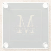 Elegante Black and Gold Family Monogram Class Glasuntersetzer (Rückseite)