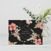 Elegante Black and Gold Floral Muster Geschenkkart (Stehend Vorderseite)
