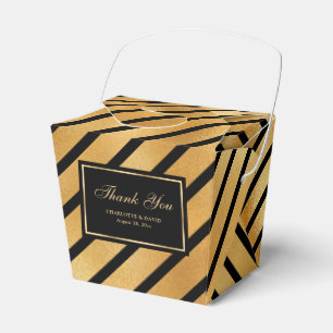 Elegante Black and Gold Foil Wedding Vielen Dank Geschenkschachtel