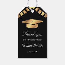 Elegante Black and Gold Gaduation Vielen Dank für