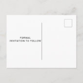 Elegante Black and Gold Gala Save the Date Ankündigungspostkarte (Rückseite)