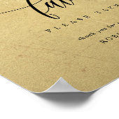 Elegante Black and Gold Gastgeschenke Hochzeiten U Poster (Ecke)