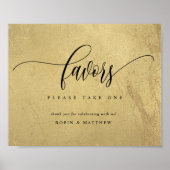 Elegante Black and Gold Gastgeschenke Hochzeiten U Poster (Vorne)