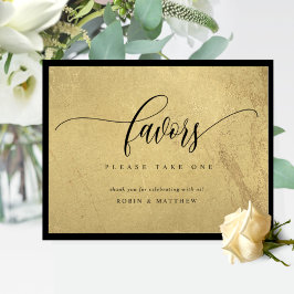Elegante Black and Gold Gastgeschenke Hochzeiten U Poster