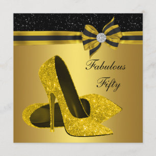 Elegante Black and Gold Geburtstagsparty Einladung