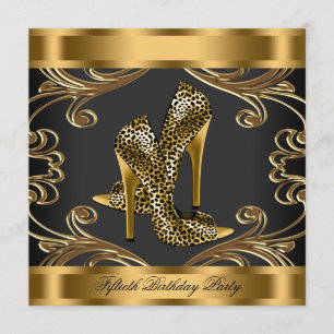 Elegante Black and Gold Geburtstagsparty Einladung