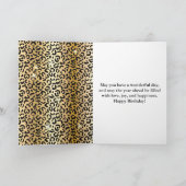 Elegante Black and Gold Glitzer Leopard Spots Karte (Innenseite)