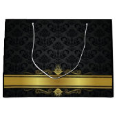 Elegante Black and Gold große Geschenktasche Geschenktüte (Vorderseite)