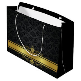 Elegante Black and Gold große Geschenktasche Geschenktüte