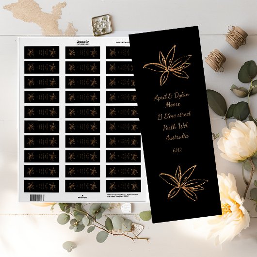 Elegante Black and Gold Labels für Porto