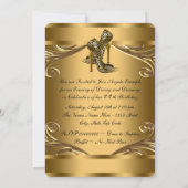 Elegante Black and Gold Leopard Shoe Birthday Part Einladung (Rückseite)