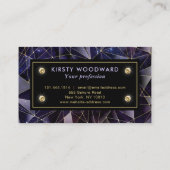 Elegante Black and Gold Midnight Crystal Galaxy Visitenkarte (Rückseite)