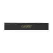 Elegante Black and Gold Monogram Wedding Einladungsbanderole (Flach)