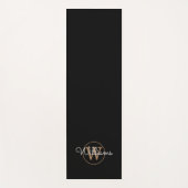 Elegante Black and Gold Monogram Yoga Mat Yogamatte (Vorderseite)