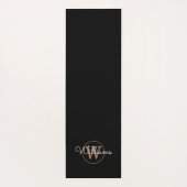 Elegante Black and Gold Monogram Yoga Mat Yogamatte (Rückseite)