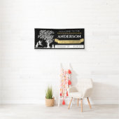 Elegante Black and Gold Personalisiert Family Wied Banner (Insitu)