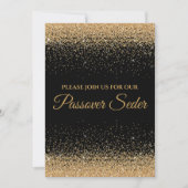 Elegante Black and Gold Pessach Seder Einladung (Vorderseite)