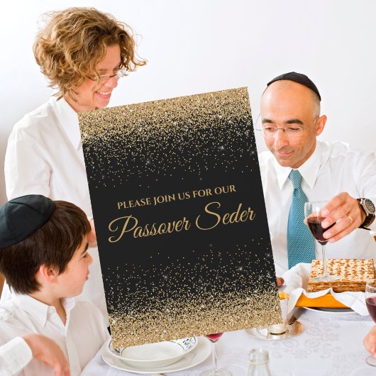 Elegante Black and Gold Pessach Seder Einladung