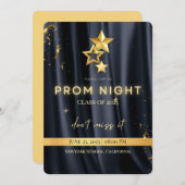Elegante Black and Gold Prom Night Einladung 2025 (Vorne/Hinten)