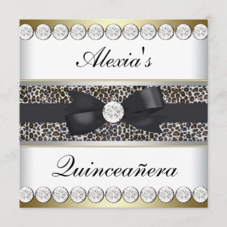 Elegante Black and Gold Quinceanera Einladung