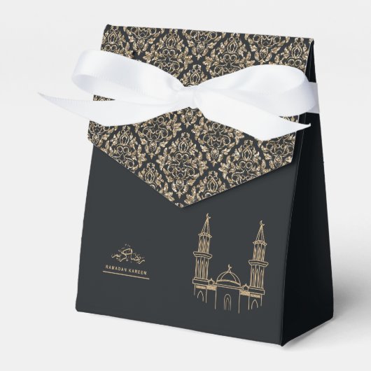 Elegante Black and Gold Ramadan Kareem Geschenkbox Geschenkschachtel (Vorderseite)