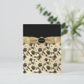 Elegante Black and Gold RSVP-Karte RSVP Karte (Stehend Vorderseite)