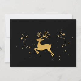 Elegante Black and Gold Rudolph Weihnachten Einladung