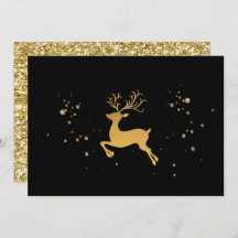 Elegante Black and Gold Rudolph Weihnachten