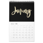 Elegante Black and Gold Script Typografie Moderne Kalender (Jan 2026)