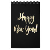 Elegante Black and Gold Script Typografie Moderne Kalender (Titelbild)