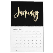 Elegante Black and Gold Script Typografie Moderne Kalender (Jan 2027)